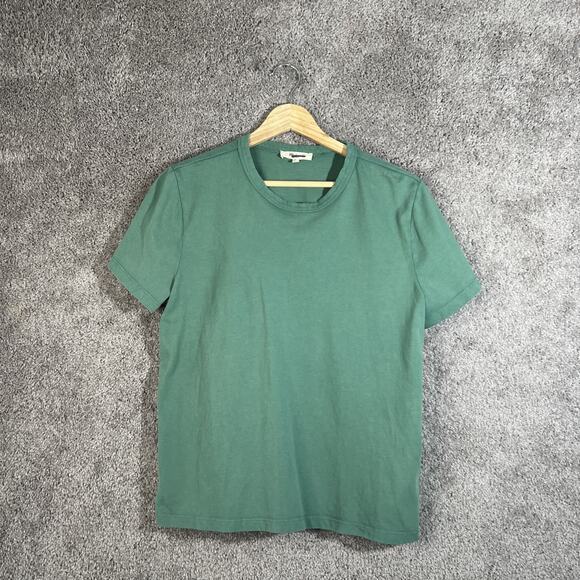 Madewell Womens XS Green Washed Cotton Crewneck Tee T-Shirt Top Casual Pullover - Picture 1 of 10